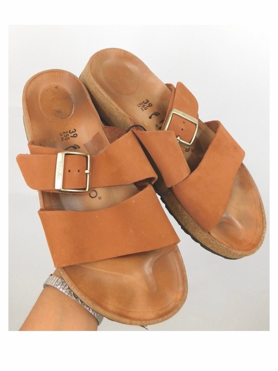 Birkenstock Shoes - Papillio by‎ Birkenstock Almina Nubuck Platform Sandal 39 EU Pecan Leather